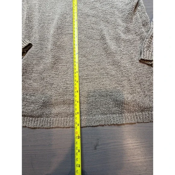 Rachel Zoe Sweater Women Large Tan Beige Cotton Blend Knit Long Sleeve Crew Neck - Picture 4 of 7